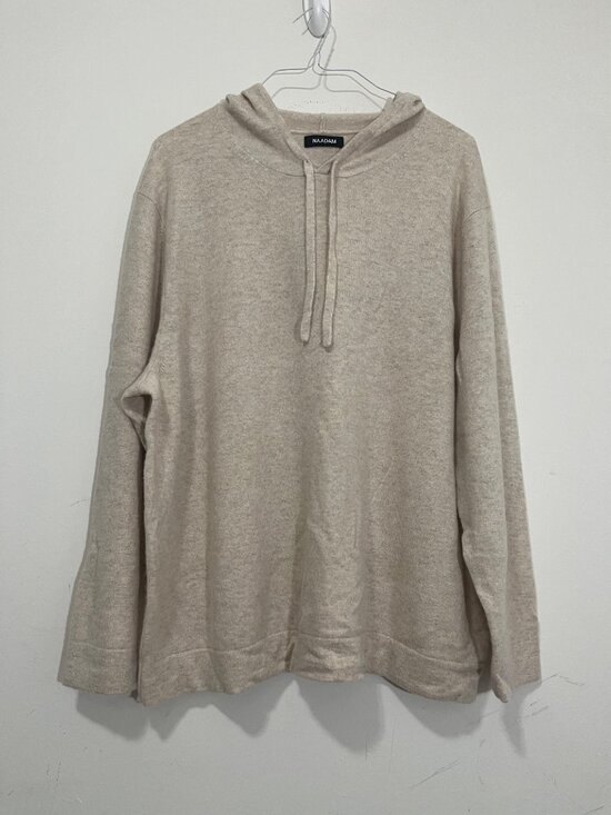NAADAM Sweaters - Naadam Sz 2X Signature 100% Cashmere Hoodie Sweater Pullover Beige *Small Holes